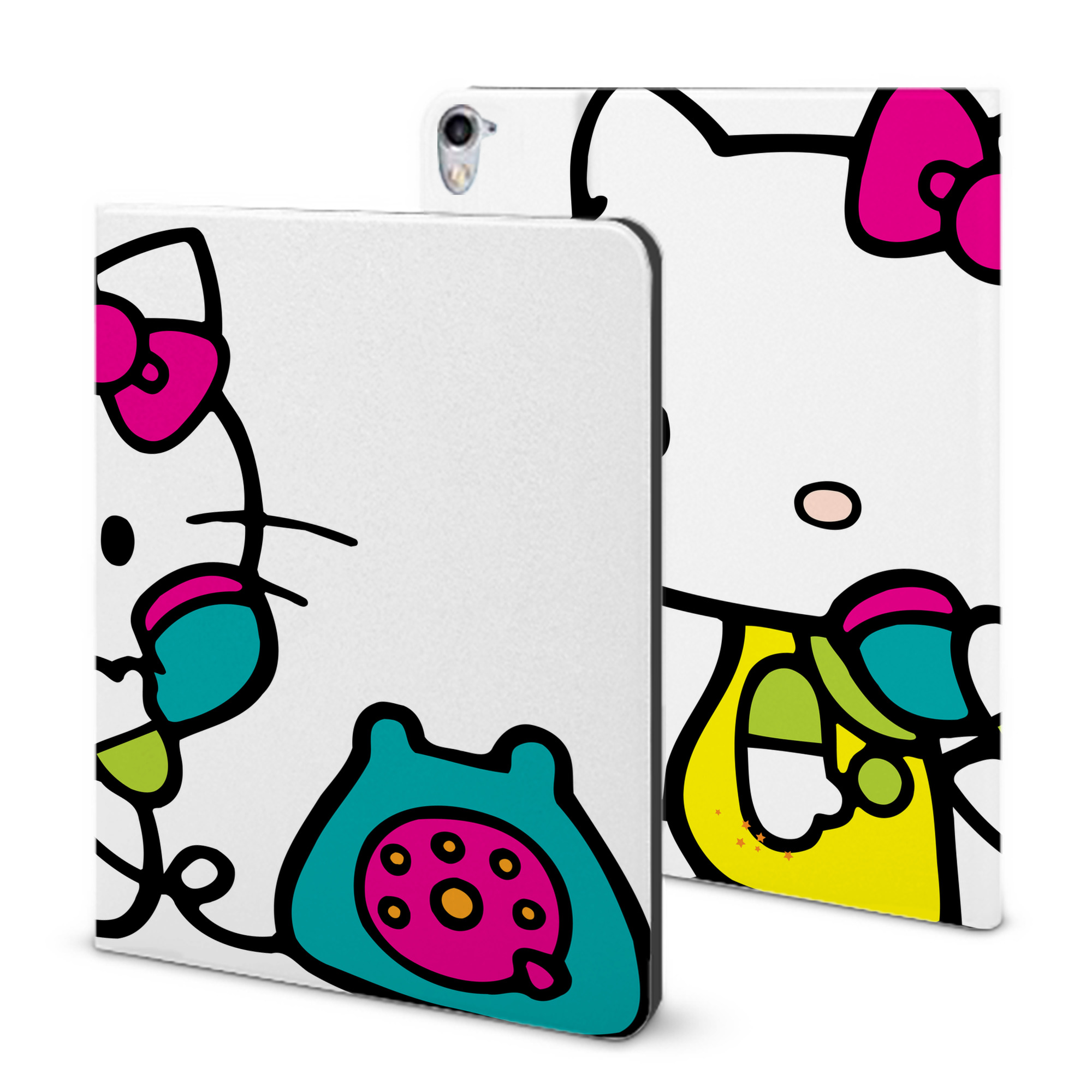 （画像用） Hello Kitty ハローキティ IPad ケース ブック型 PUレザー TPU 耐衝撃 軽量 薄型 ペン収納なし 全面保護 IPad 各モデル対応